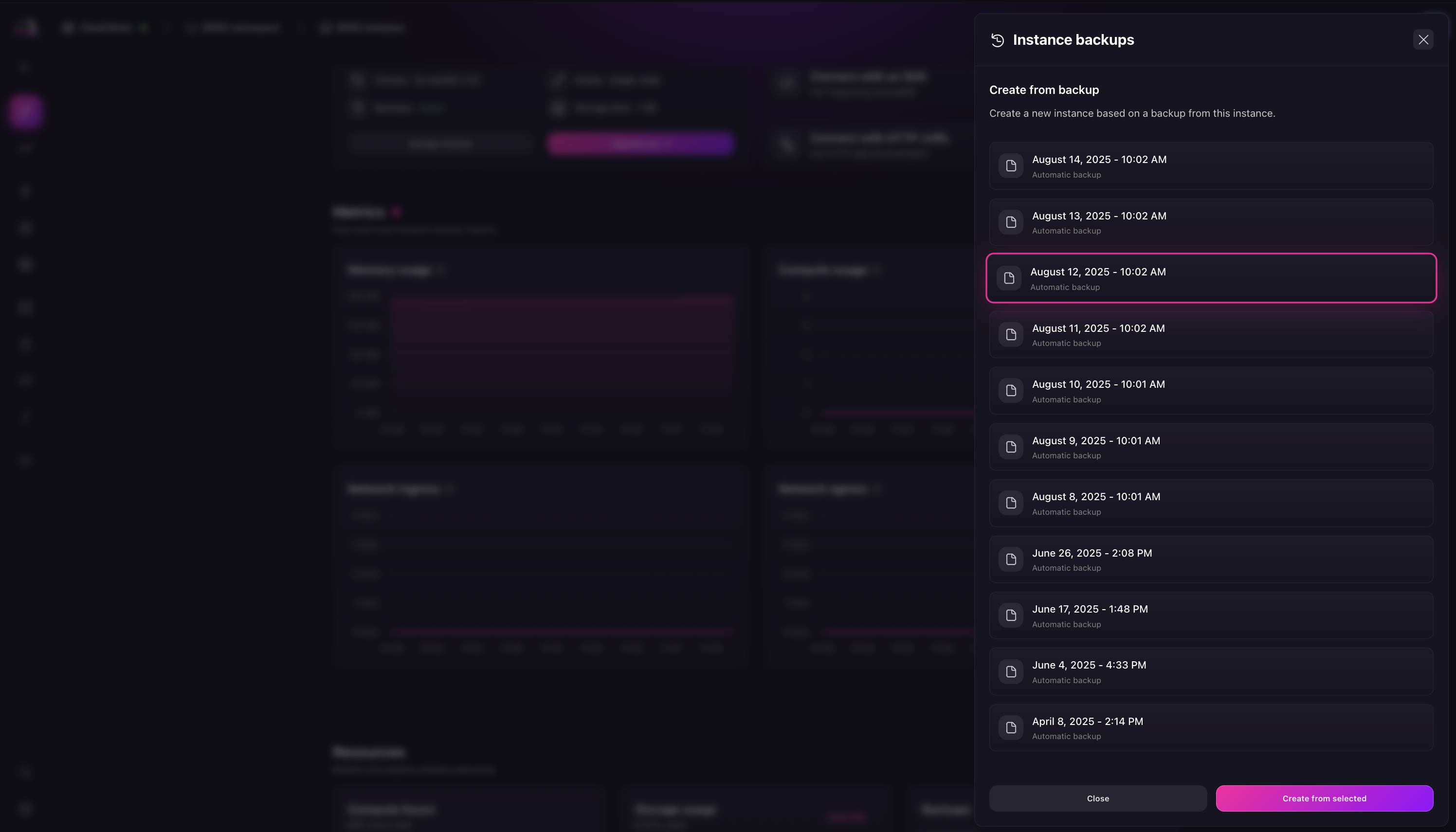 Restoring from a backup
